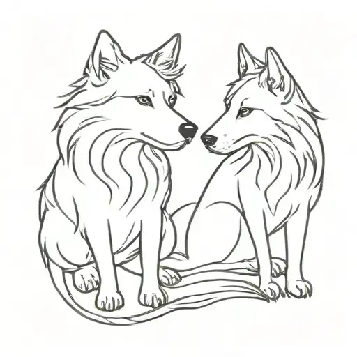 Dog And Long Haired Cat Holding Hands