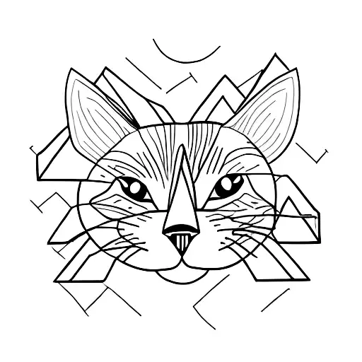 A Minimalist Tattoo Of A Cat Sitting On A Pile Of Books