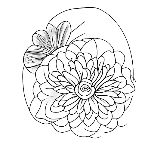 A Minimalist Tattoo Of A Pencil Drawing A Beautiful Flower