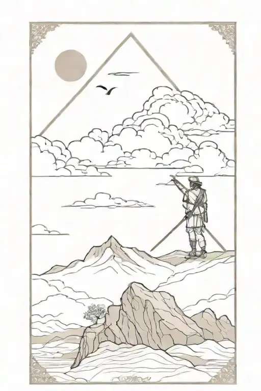 Caspar Friedrich's Wanderer Above The Sea Of Clouds Tarot Card