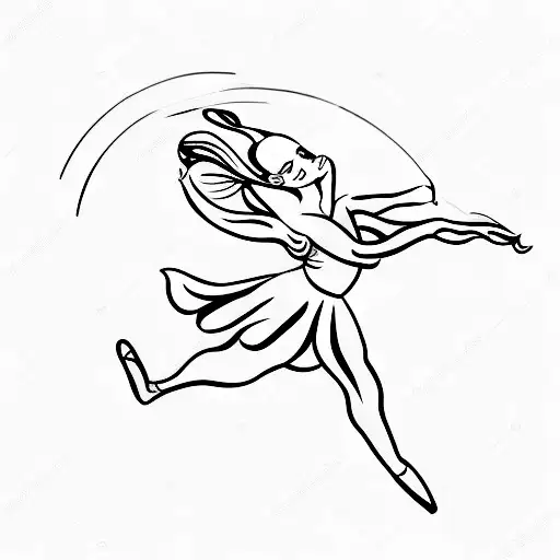 A Minimalist Tattoo Of A Ballet Dancer Gracefully Leaping Across The Globe