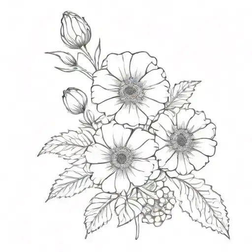 Poppy Hydrangea Sunflower Bouquet Tied