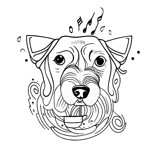 Cool Music Dog Flowers