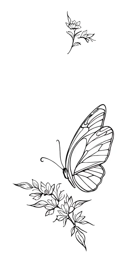 Butterfly With Flowers