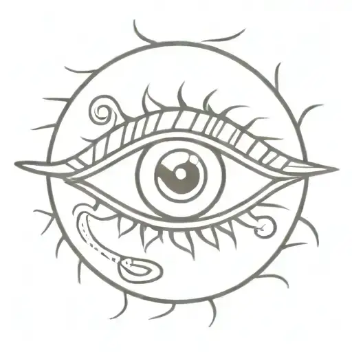 A Shoulder Tattoo Of An Eye Radiating Like A Sun And A Python Snake Crawling To The Eye