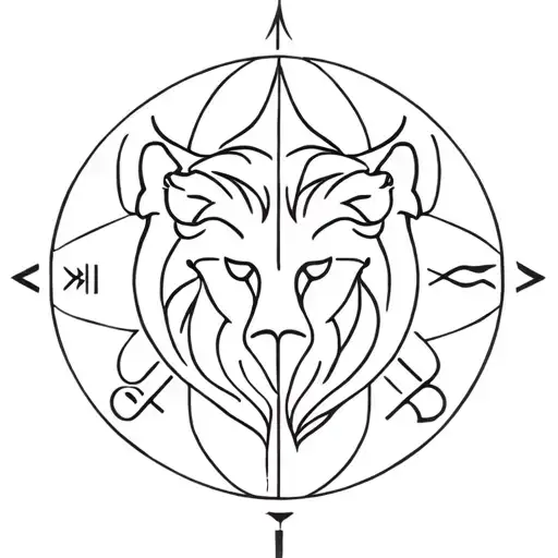 Leo Zodiac With Catholic Symbols