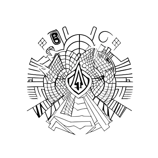 A Minimalist Tattoo Of A Formula 1 Car Speeding Through The Las Vegas Strip