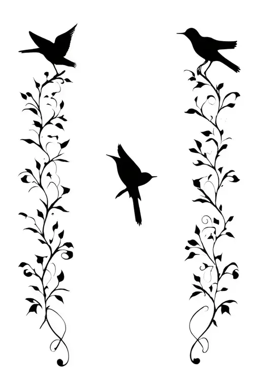 Muscical Notes And Four Birds