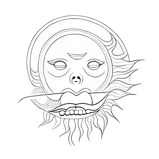 A Mouth With A Sun On It