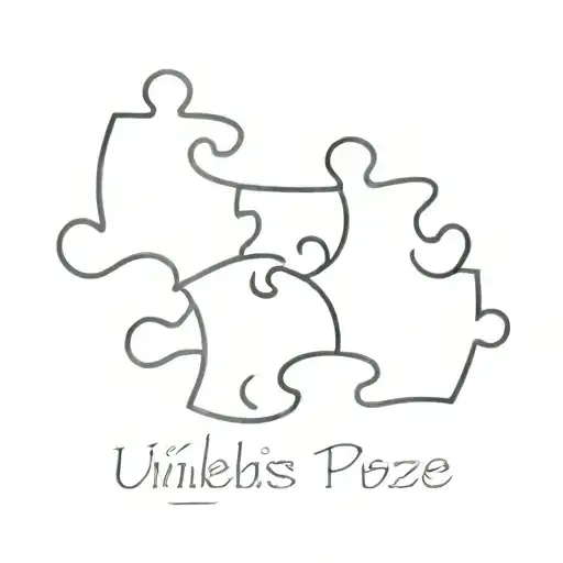 A Minimalist Tattoo Of A Single Puzzle Piece With The Word 'Unless' Written Inside The Piece