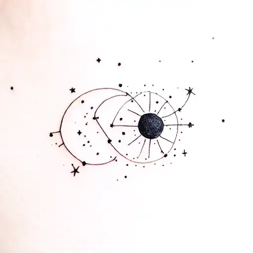 Constellations With The Moon And The Sun