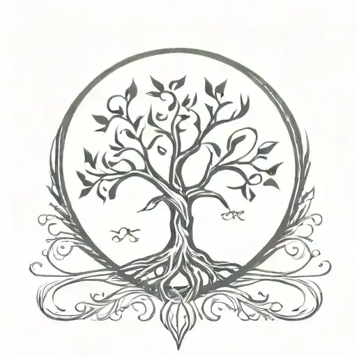 Tree Of Life With A Triskele On The Roots