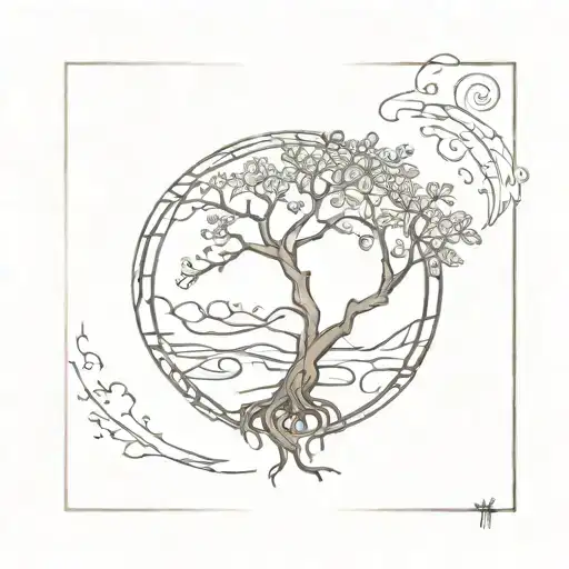 Tree Of Life With A Triskelion On A Forearm