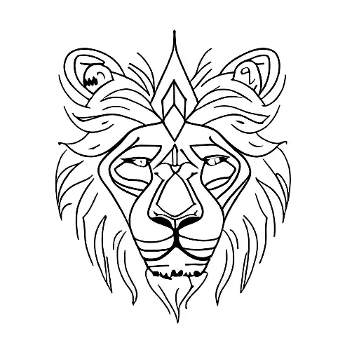 Lion Face With Blue Eyes