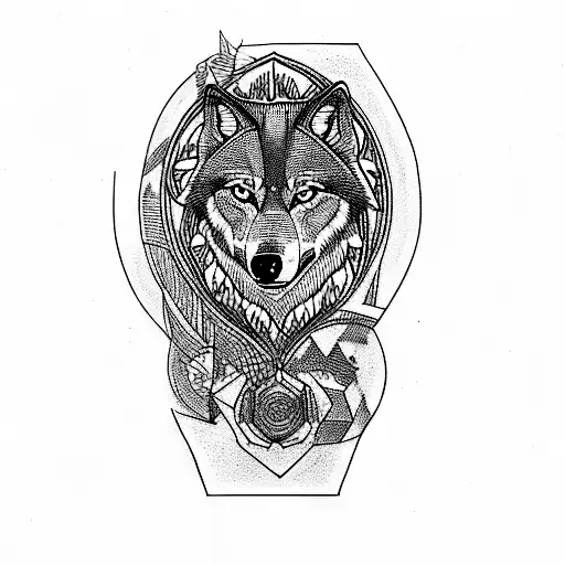 A Tattoo Of A Wolf