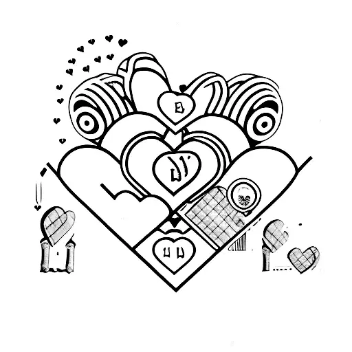 Dumbbells Forming A Heart Shape With The Word 'Family' Inside