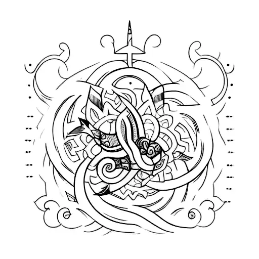 A Symbol Tattoo Which Shows That The Only Way Is Up