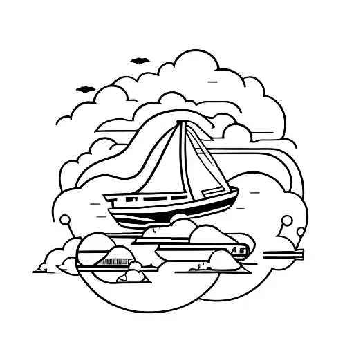 Airplane Cloud Boat