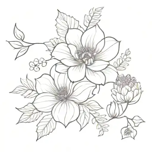 Dainty Florals With Violets Lavender And Dahlia Flower