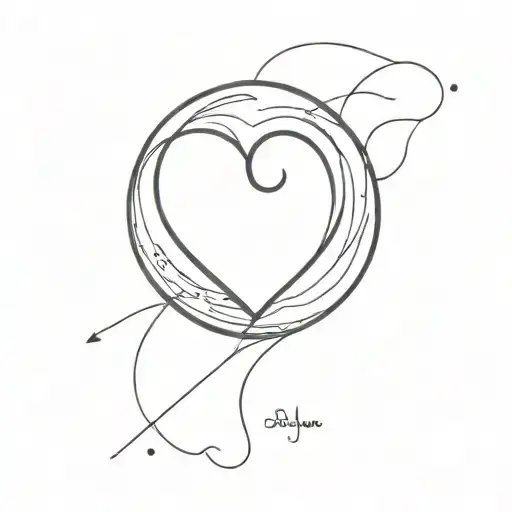 Moon Heart In Lines