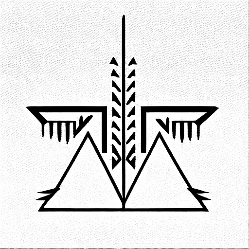 1 Arrow With Straight Lines Diagonally Through It Cybersigil