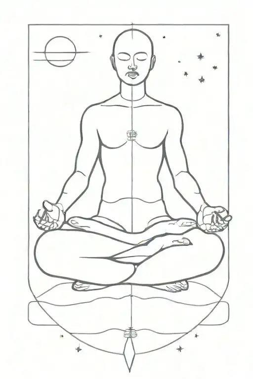 Budah Meditating As The Universe In Background