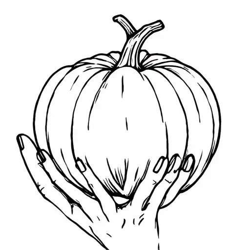 Hand Holding Pumpkin