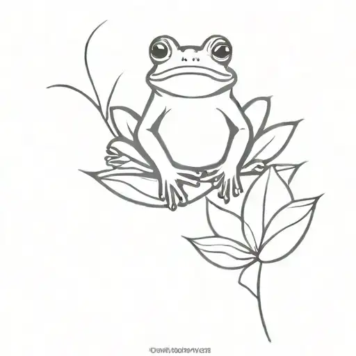 Frog Sit Ona A Lotus