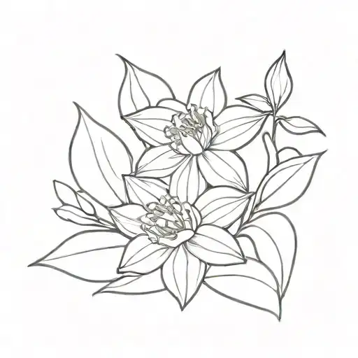 Daffodil And Water Lily Intertwined