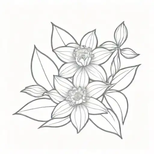 Daffodil And Water Lily Intertwined