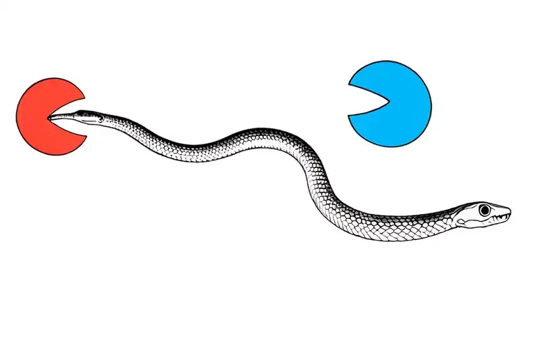 Realistic Snake Body With Pacman Head