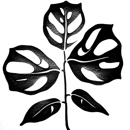 Monstera Leaf Gothic Style Minimalist