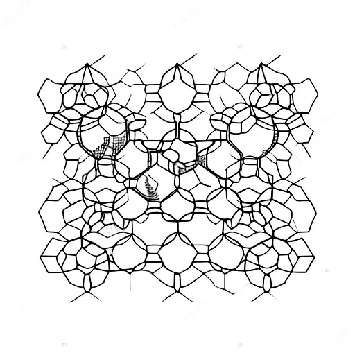 A Minimalist Representation Of A Honeycomb With A Single Bee Perched On It