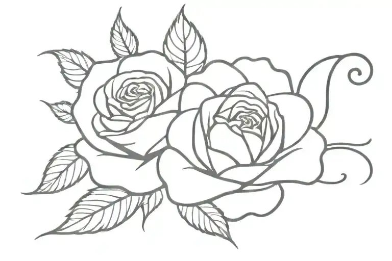 The Word Rose With Vines Wrapped Under