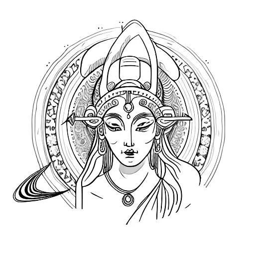 Goddess Artemis With Moon