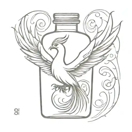 Phoenix Coming Out Of A Bottle