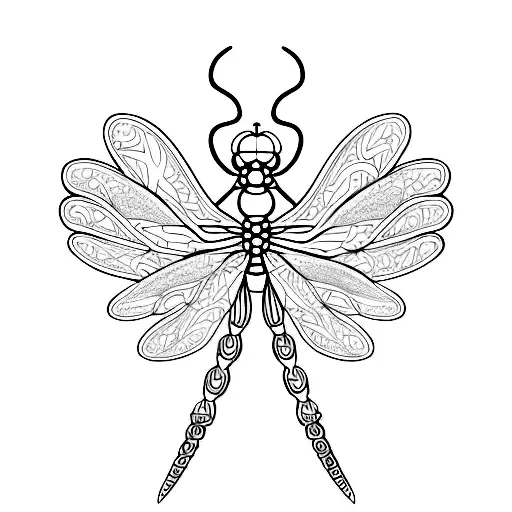 A Dragonfly Formed By Intricate Geometric Shapes