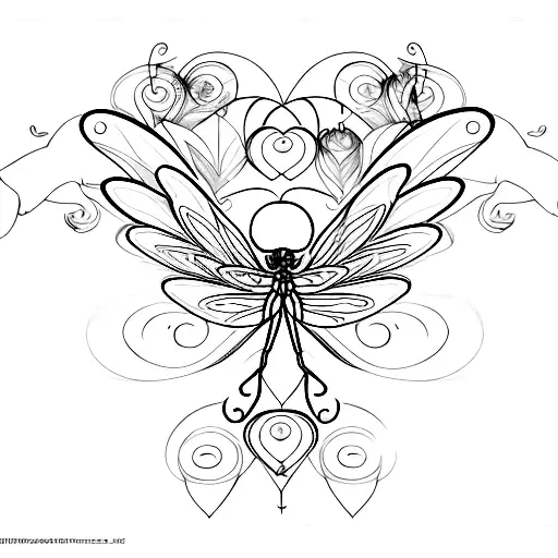 Dragonfly Wings Forming A Delicate Heart Shape