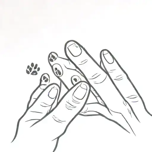 Human Hand And Dog Paw