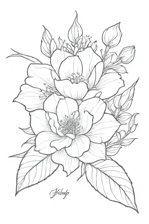 July Birth Flower With Name Written