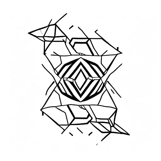 A Geometric Shark With Dna Strands Swirling Around It