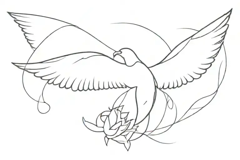 Roasella Flying Open Wings Fine Line