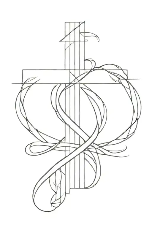 Cross With Quote Intertwined