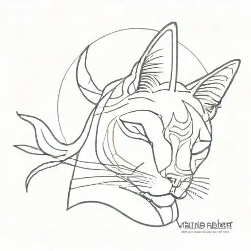 Head Of Tri Colored Cat In Venus Planet