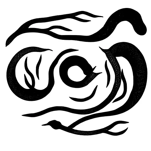 Snake Circle Around The Rose Black