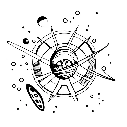 Greek Gods With Space And Planets