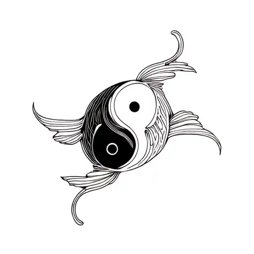 Yin And Yang Symbol As Fishes