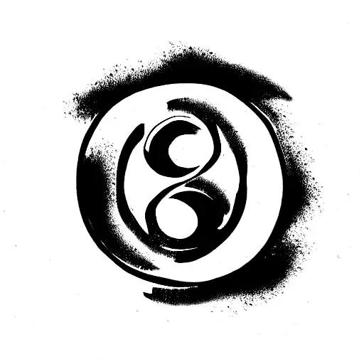 The Combination Of Om Symbol With Yin And Yang