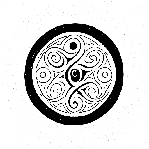 The Combination Of Om Symbol With Yin And Yang