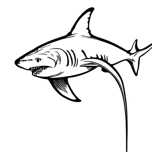 Hammerhead Shark Silhouette Swimming